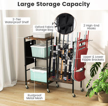 Load image into Gallery viewer, Fishing Rod Rack, Fishing Gear Tackle Cart with Lockable Wheels & Storage Bag, Fishing Rod Holder Equipment Organizers