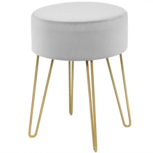 Load image into Gallery viewer, Round Velvet Stool with Hairpin Legs