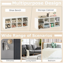 Load image into Gallery viewer, 8 Grid Shoe Bench 2 in 1 Shoe Organizer with 8 Storage Cubbies