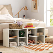 Load image into Gallery viewer, 8 Grid Shoe Bench 2 in 1 Shoe Organizer with 8 Storage Cubbies
