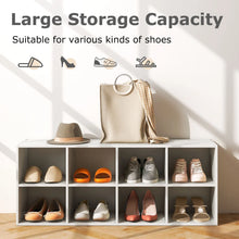 Load image into Gallery viewer, 8 Grid Shoe Bench 2 in 1 Shoe Organizer with 8 Storage Cubbies