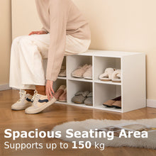 Load image into Gallery viewer, 8 Grid Shoe Bench 2 in 1 Shoe Organizer with 8 Storage Cubbies