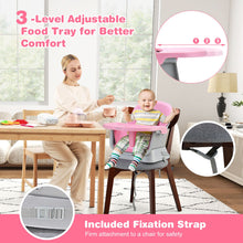 Load image into Gallery viewer, 6-in-1 Baby High Chair with 5-Point Harness and Removable Tray