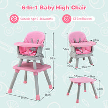 Load image into Gallery viewer, 6-in-1 Baby High Chair with 5-Point Harness and Removable Tray