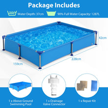 Load image into Gallery viewer, Above Ground Swimming Pool Outdoor Rectangular Pool for Kids above 3 with Metal Frame