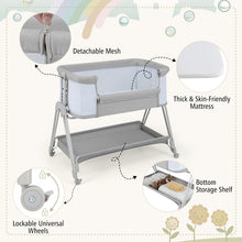 Load image into Gallery viewer, Baby Bedside Crib with Mattress for Birth to 9kg