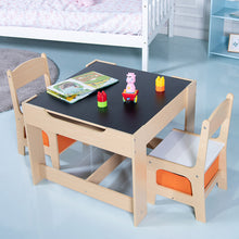 Load image into Gallery viewer, Kids Table&Chairs Set Double Side Tabletop Desk Wood Furniture with Storage Box