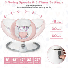 Load image into Gallery viewer, Baby Bouncer with 5 Swing Speeds and Built-in 17 Music for Newborn