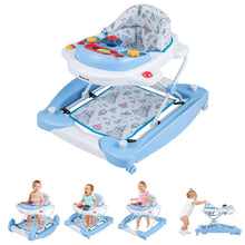 Load image into Gallery viewer, Baby Walker, 6 in 1 Foldable Toddler Push Along Walker with Wheels, Music Tray, Lights and Rocker Mode