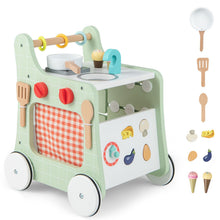 Load image into Gallery viewer, 6-in-1 Wooden Baby Stroller Push and Pull Learning Activity Center