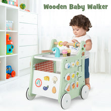 Load image into Gallery viewer, 6-in-1 Wooden Baby Stroller Push and Pull Learning Activity Center
