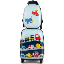 Load image into Gallery viewer, 2 Pieces Kids Luggage Set with Wheels and Height Adjustable Handle