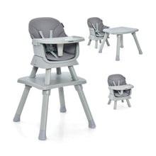 Load image into Gallery viewer, 6-in-1 Baby High Chair with 5-Point Harness and Removable Tray