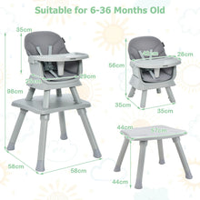Load image into Gallery viewer, 6-in-1 Baby High Chair with 5-Point Harness and Removable Tray