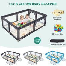 Load image into Gallery viewer, 200 x 140cm Baby Safety Play Yard with Mat and Ocean Balls