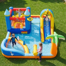 Load image into Gallery viewer, Beach-Themed Inflatable Water Slide with Climbing Wall
