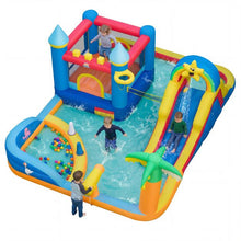 Load image into Gallery viewer, Beach-Themed Inflatable Water Slide with Climbing Wall