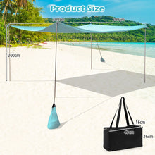 Load image into Gallery viewer, Beach Canopy Shields 300 x 300 cm Beach Tent Sun Shelter Fit 6-8 People