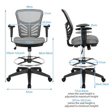 Load image into Gallery viewer, Mesh Drafting Chair with Adjustable Footrest