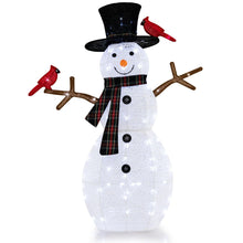 Load image into Gallery viewer, 127 CM Pre-Lit Snowman Ornament with Warm-White LED Lights for Holiday Winter Decor