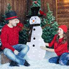 Load image into Gallery viewer, 127 CM Pre-Lit Snowman Ornament with Warm-White LED Lights for Holiday Winter Decor