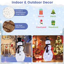 Load image into Gallery viewer, 127 CM Pre-Lit Snowman Ornament with Warm-White LED Lights for Holiday Winter Decor