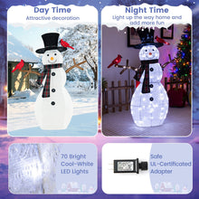 Load image into Gallery viewer, 127 CM Pre-Lit Snowman Ornament with Warm-White LED Lights for Holiday Winter Decor