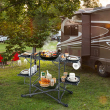 Load image into Gallery viewer, Folding Portable Cook Station with Heat-Resistant Aluminum Tabletop for Picnic BBQ Camping Travel