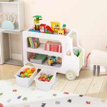 Load image into Gallery viewer, 2 in 1 Car Shaped Toy Cabinet with Safe HDPE Frame and 2 Storage Baskets