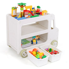 Load image into Gallery viewer, 2 in 1 Car Shaped Toy Cabinet with Safe HDPE Frame and 2 Storage Baskets