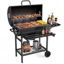 Load image into Gallery viewer, Charcoal BBQ Grill Outdoor Smoker Grill Combo with Thermometer