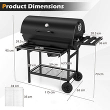 Load image into Gallery viewer, Charcoal BBQ Grill Outdoor Smoker Grill Combo with Thermometer