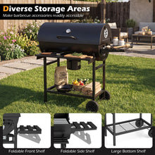 Load image into Gallery viewer, Charcoal BBQ Grill Outdoor Smoker Grill Combo with Thermometer