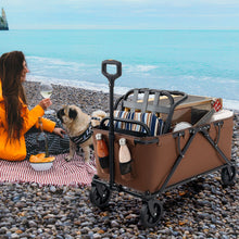 Load image into Gallery viewer, Collapsible Foldable Wagon Cart with Adjustable Handlebar