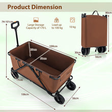 Load image into Gallery viewer, Collapsible Foldable Wagon Cart with Adjustable Handlebar
