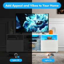 Load image into Gallery viewer, Console TV Stand for TVs up to 65 Inches with LED Lights and 2 Doors