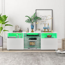 Load image into Gallery viewer, Console TV Stand for TVs up to 65 Inches with LED Lights and 2 Doors