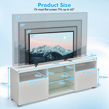 Load image into Gallery viewer, Console TV Stand for TVs up to 65 Inches with LED Lights and 2 Doors