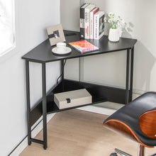 Load image into Gallery viewer, Corner Desk 90-degree Triangle Computer Desk with Power Outlet