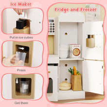 Load image into Gallery viewer, Corner Kitchen Playset Kids Pretend Play Kitchen with Pull-out Cart Fabric Bins