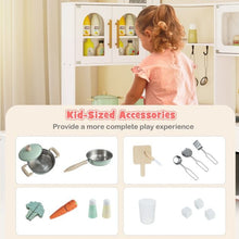 Load image into Gallery viewer, Corner Kitchen Playset Kids Pretend Play Kitchen with Pull-out Cart Fabric Bins
