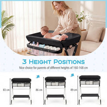 Load image into Gallery viewer, Diaper Changing Station with 3 Position Adjustable Level and 4 Universal Wheels