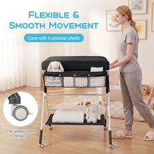 Load image into Gallery viewer, Diaper Changing Station with 3 Position Adjustable Level and 4 Universal Wheels