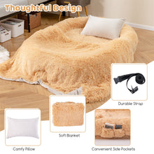 Load image into Gallery viewer, Human Dog Bed with Soft Blanket and Present Plump Pillow