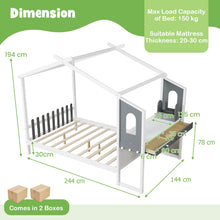 Load image into Gallery viewer, Double House Bed Wood Montessori Bed Frame with Desk