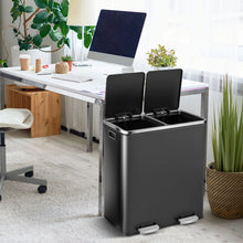 Load image into Gallery viewer, Double Recycle Pedal Bin wth Dual Removable Compartments