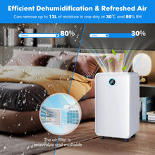 Load image into Gallery viewer, Portable 12L Dehumidifier with 3 Modes and 24H Timer