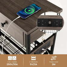 Load image into Gallery viewer, Entryway Narrow Console Table with Charging Station