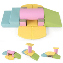 Load image into Gallery viewer, 10 Pieces Foam Climbing Blocks Set with PU Leather Surface for 1-3 Years Old