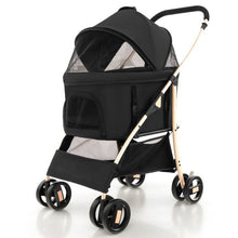 Load image into Gallery viewer, Foldable Pet Stroller with 4-Level Adjustable Canopy and Storage Basket